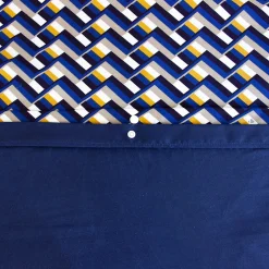 Parure de lit 140x200 cm en microfibre LOSS bleu foncé motif géométrique 2 pièces><noscript><img width=