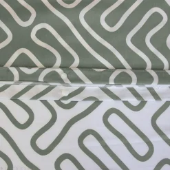 Parure de lit 240x220 cm en microfibre PARCHEMIN vert motif graphique 3 pièces><noscript><img width=