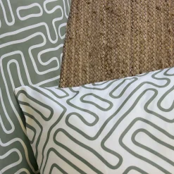Linnea Parure de lit 140x200 cm en microfibre PARCHEMIN vert motif graphique 2 pièces* Parure De Lit
