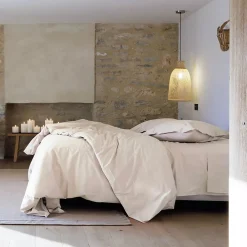 Linnea Parure de lit 280x240 cm et taie 50x70 cm percale MANOIR blanc Naturel* Parure De Lit