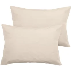 Linnea Parure de lit 280x240 cm et taie 50x70 cm percale MANOIR blanc Naturel* Parure De Lit