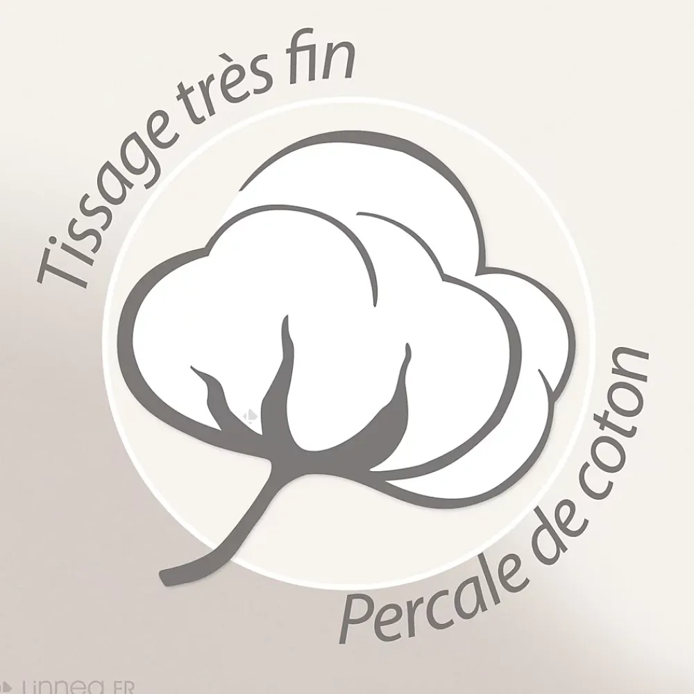 Linnea Parure de lit 280x240 cm et taie 50x70 cm percale MANOIR blanc Naturel* Parure De Lit