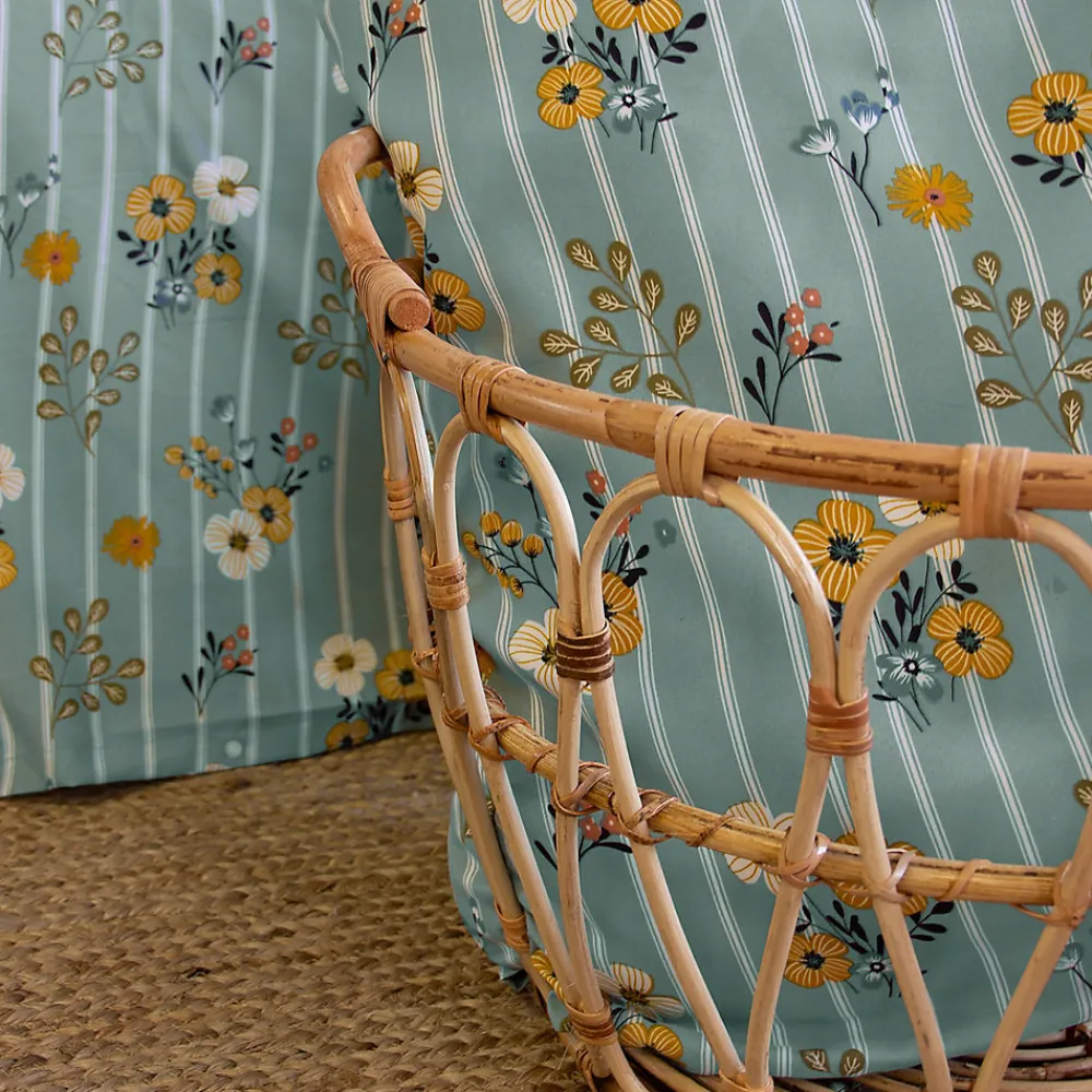 Parure de lit 260x240 cm FLORINETTE microfibre à rayures motif florale>Linnea Outlet