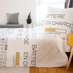 Linnea Parure de lit 140x200 cm microfibre LOADING blanc 2 pièces* Parure De Lit