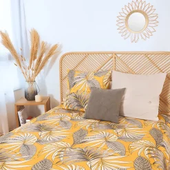 Linnea Parure de lit 240x220 cm Microfibre 50% recyclée AQUILIE Jaune 3 pièces* Parure De Lit