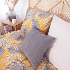 Linnea Parure de lit 240x220 cm Microfibre 50% recyclée AQUILIE Jaune 3 pièces* Parure De Lit