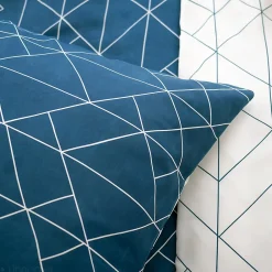 Linnea Parure de lit 240x220 cm microfibre LIST bleu 3 pièces* Parure De Lit