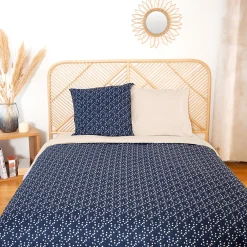 Parure de lit 240x220 cm Microfibre 50% recyclée FLENA Bleu 3 pièces>Linnea Best