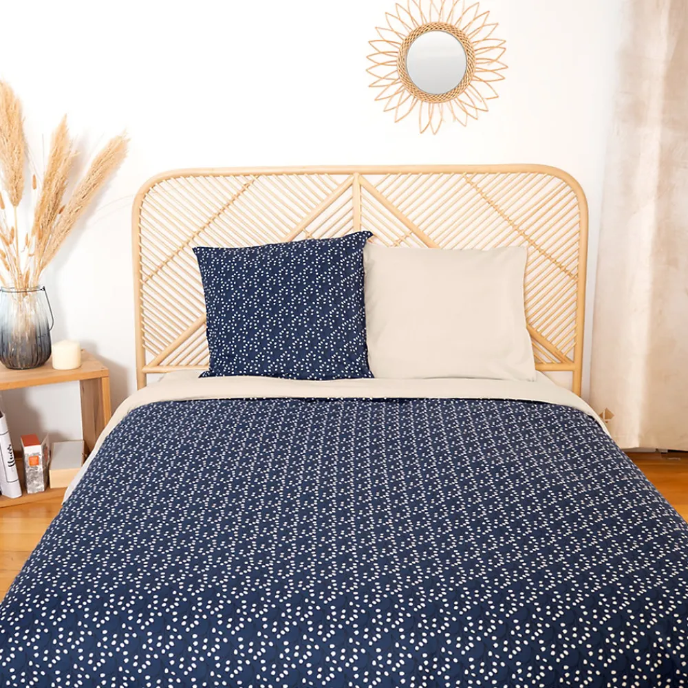 Parure de lit 240x220 cm Microfibre 50% recyclée FLENA Bleu 3 pièces>Linnea Best