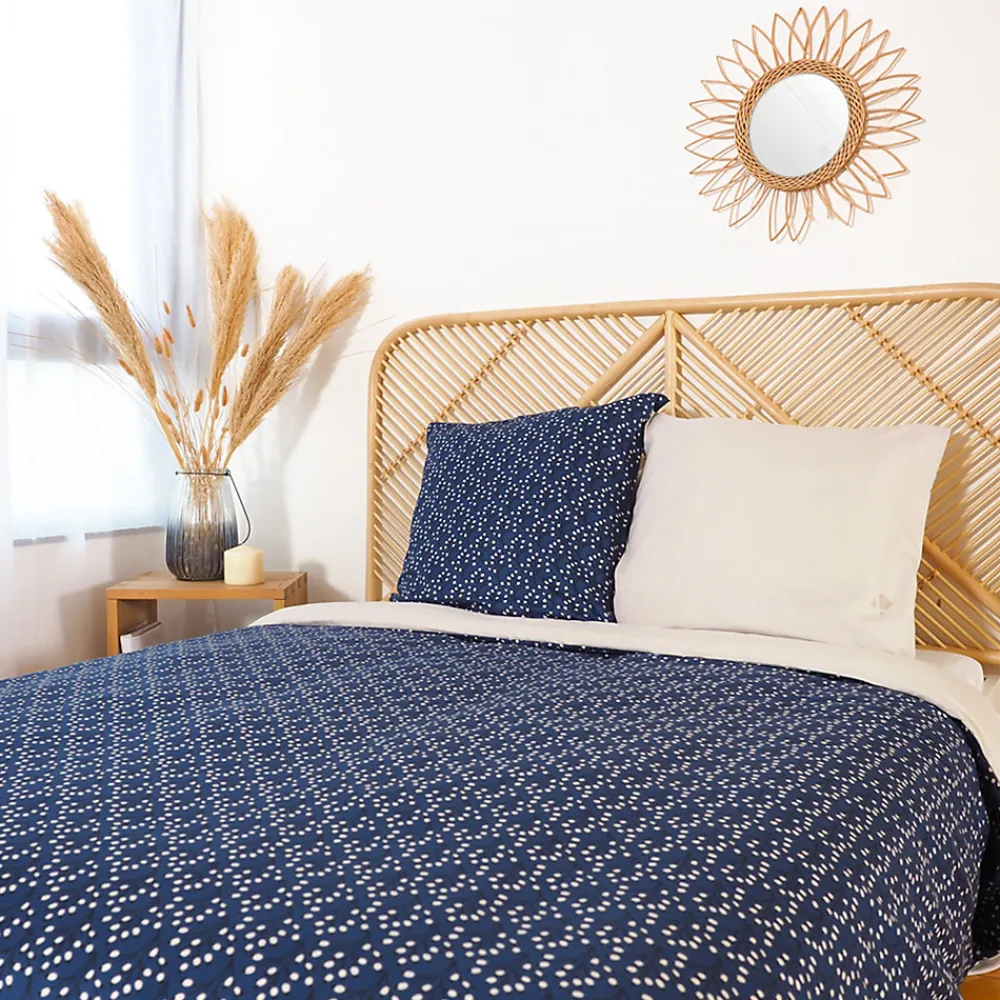 Parure de lit 240x220 cm Microfibre 50% recyclée FLENA Bleu 3 pièces>Linnea Best
