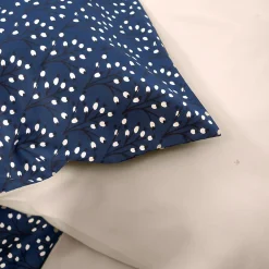 Parure de lit 240x220 cm Microfibre 50% recyclée FLENA Bleu 3 pièces><noscript><img width=