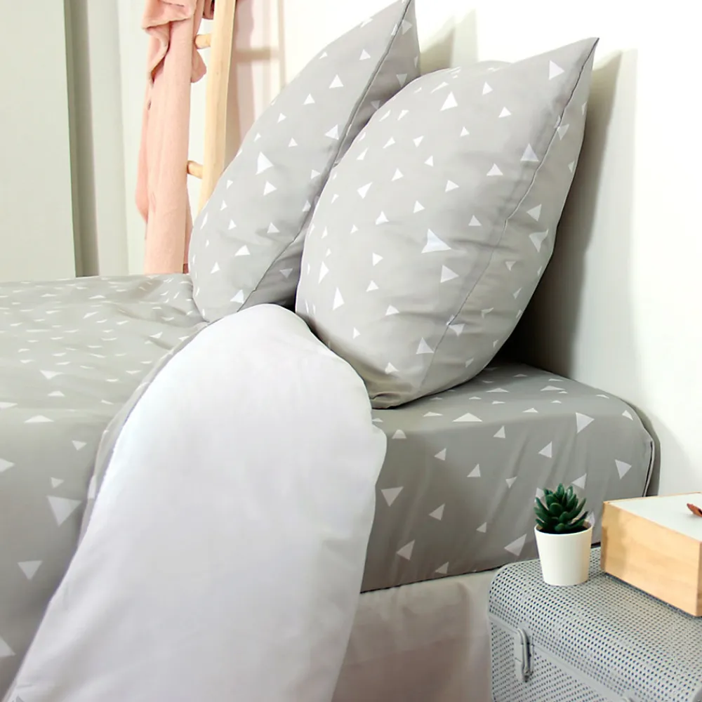 Parure de lit 260x240 cm microfibre PISA gris Perle>Linnea