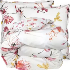 Parure de lit 140x200 cm percale coton ELISA Rose 2 pièces>Linnea Online