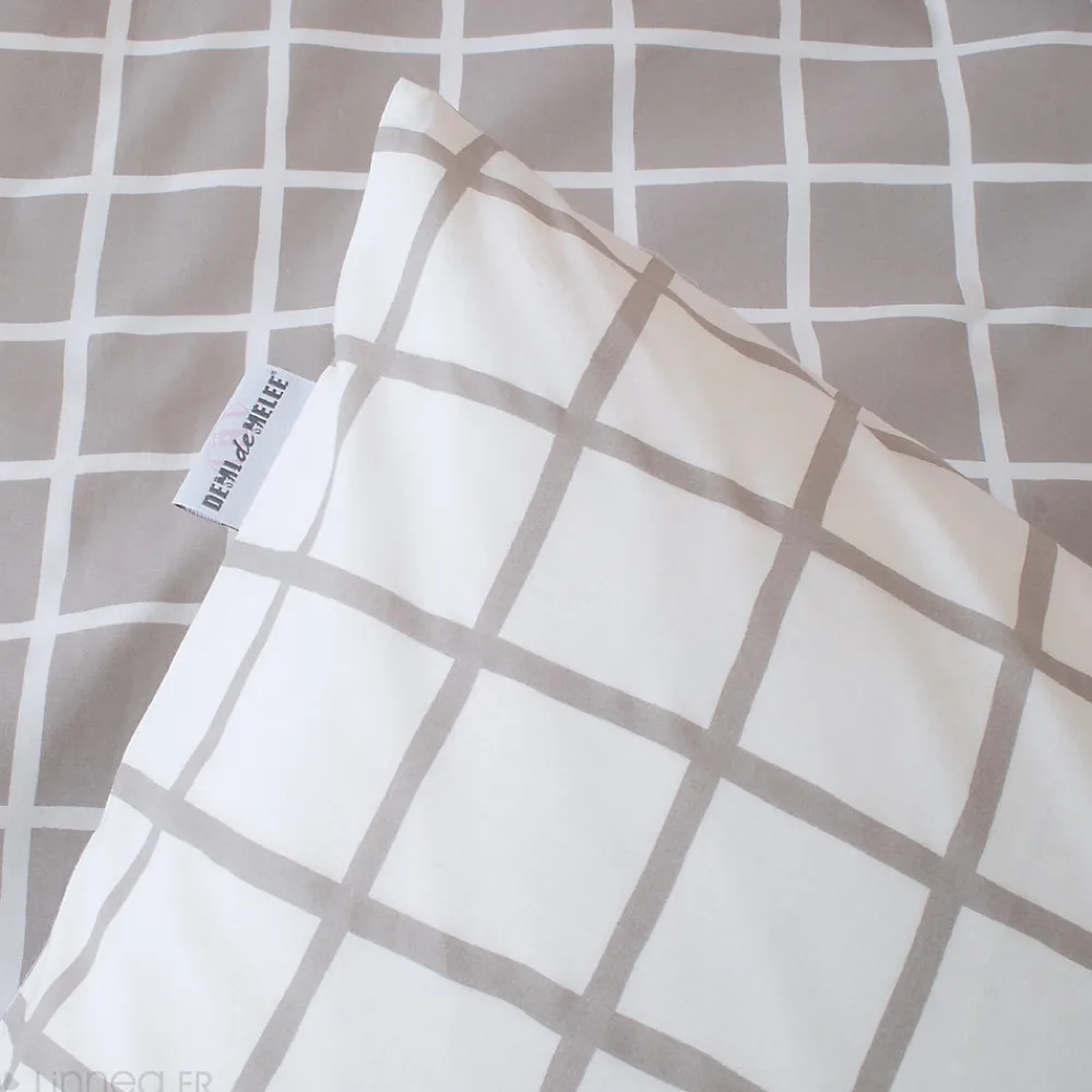 Parure de lit 200x200 cm percale coton DDM MAX Gris 3 pièces>Linnea Hot