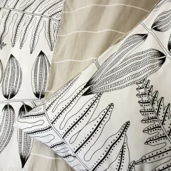Linnea Parure de lit 260x240 cm pur coton ALIX motif végétation blanc et noir 3 pièces* Parure De Lit