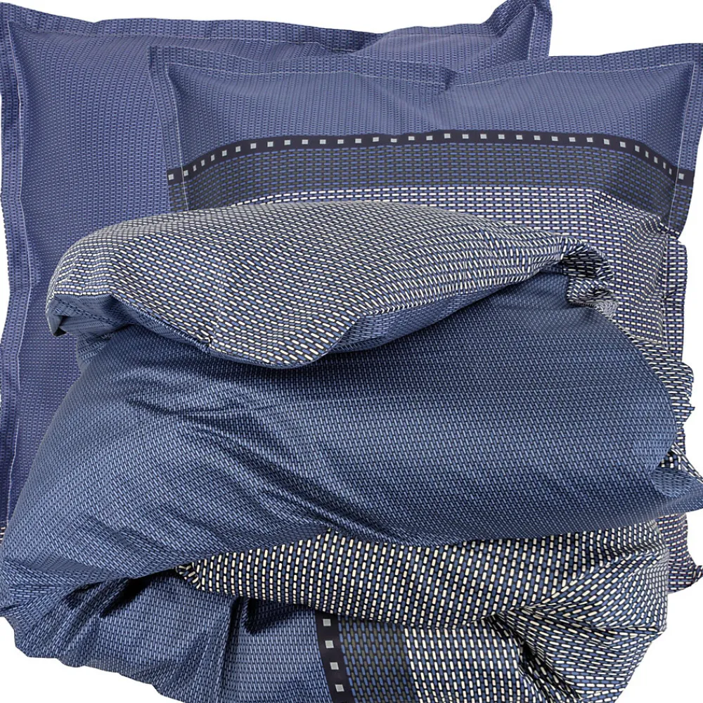 Parure de lit 280x240 cm satin de coton ENZO bleu>Linnea Online