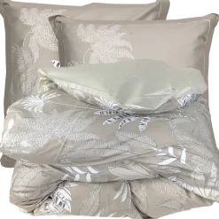 Linnea Parure de lit 140x200 cm satin de coton CAYENNE beige Ficelle 2 pièces* Parure De Lit