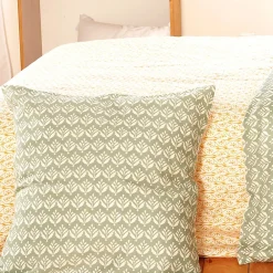 Parure de lit 240x220 cm Satin de coton ORIENT Vert 3 pièces><noscript><img width=