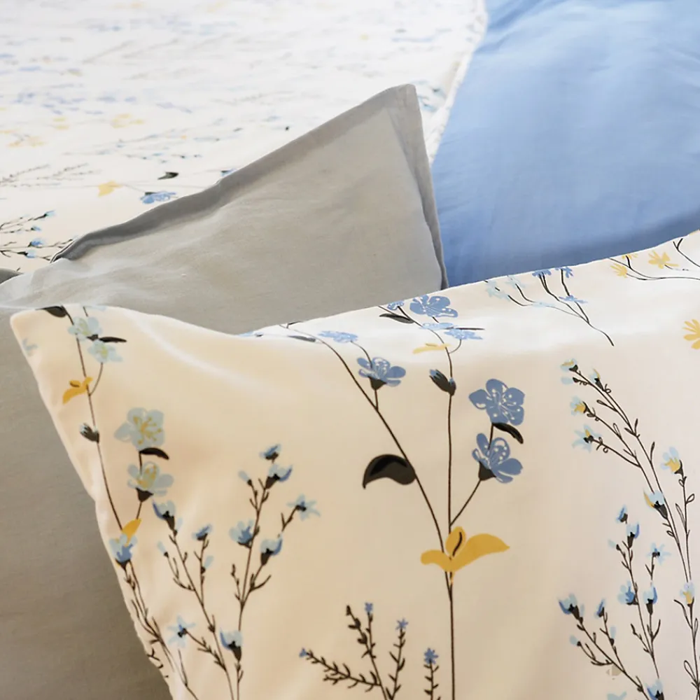 Parure de lit 240x220 cm Satin de coton FANILLE Blanc 3 pièces>Linnea Online