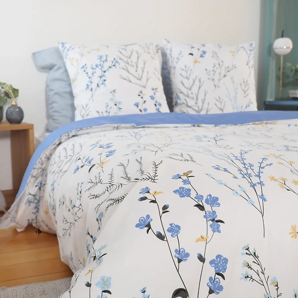 Parure de lit 240x220 cm Satin de coton FANILLE Blanc 3 pièces>Linnea Online