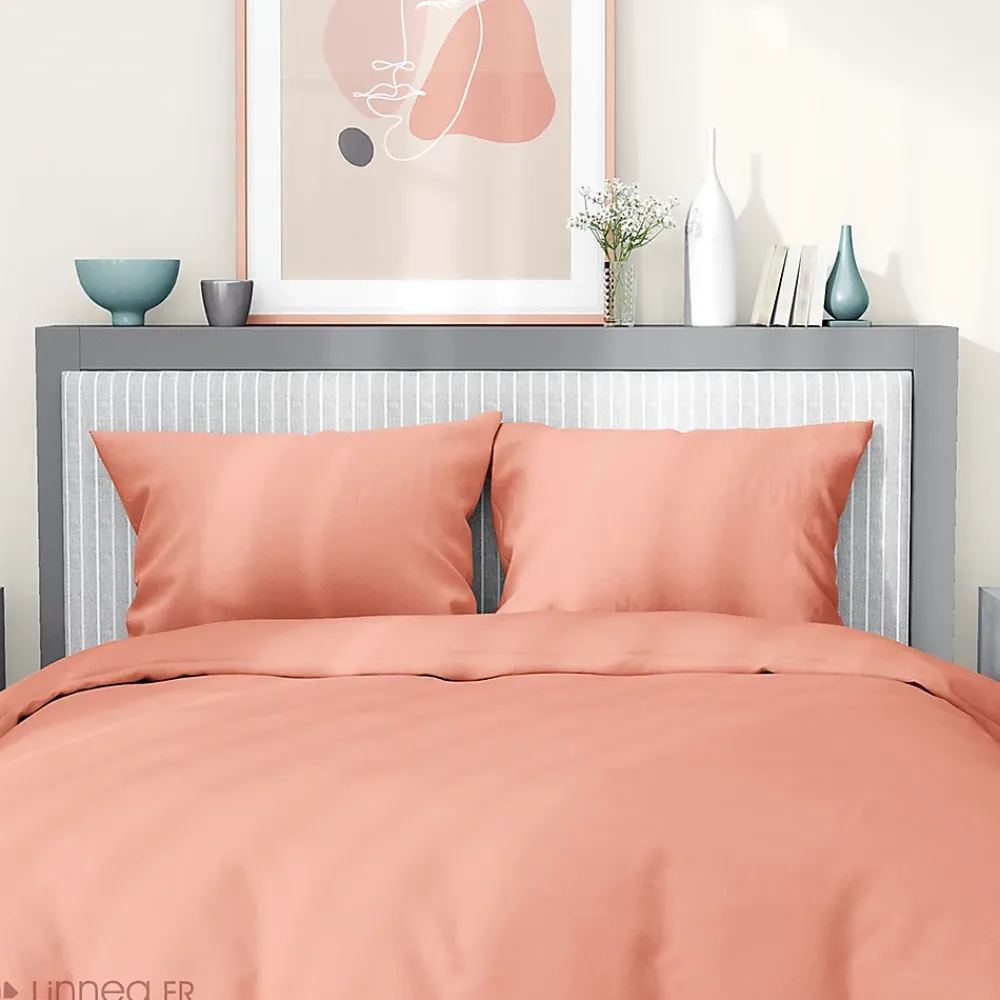 Linnea Parure de lit 240x220 cm satin de coton SAPRI rose thé 3 pièces* Parure De Lit