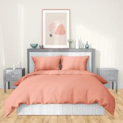 Linnea Parure de lit 240x220 cm satin de coton SAPRI rose thé 3 pièces* Parure De Lit