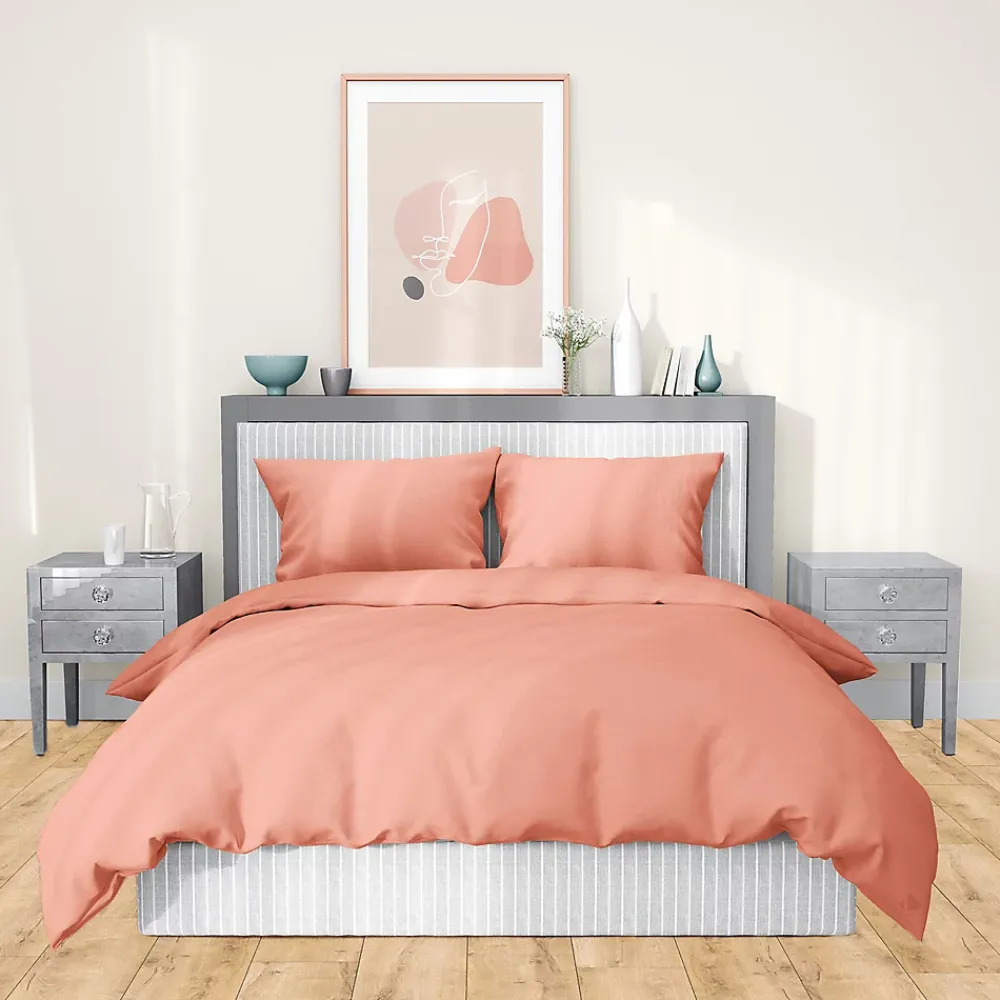 Linnea Parure de lit 240x220 cm satin de coton SAPRI rose thé 3 pièces* Parure De Lit