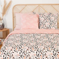 Linnea Parure de lit 260x240 cm Satin de coton JOY Rose 3 pièces* Parure De Lit