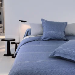 Parure de lit 240x220 cm Satin de coton VENDOME Bleu foncé>Linnea Best