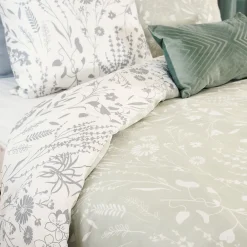 Parure de lit 240x220 cm Satin de coton SUSIE Vert 3 pièces><noscript><img data-lazyloaded=