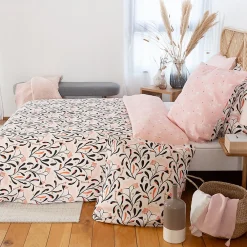 Parure de lit 240x220 cm Satin de coton JOY Rose 3 pièces>Linnea Online