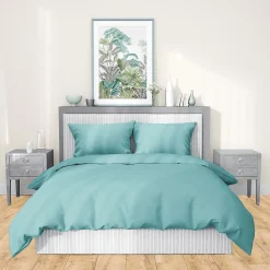 Linnea Parure de lit 240x220 cm satin de coton SAPRI vert céladon 3 pièces* Parure De Lit