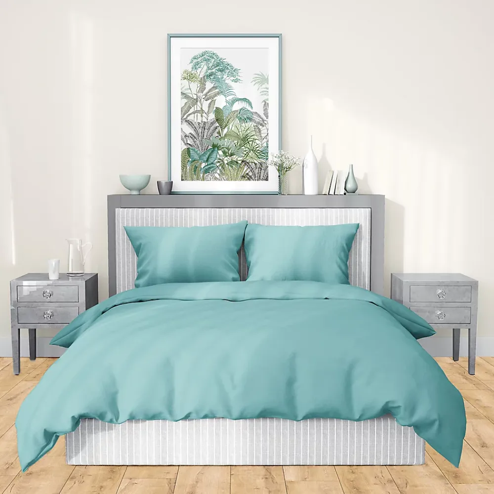 Linnea Parure de lit 240x220 cm satin de coton SAPRI vert céladon 3 pièces* Parure De Lit