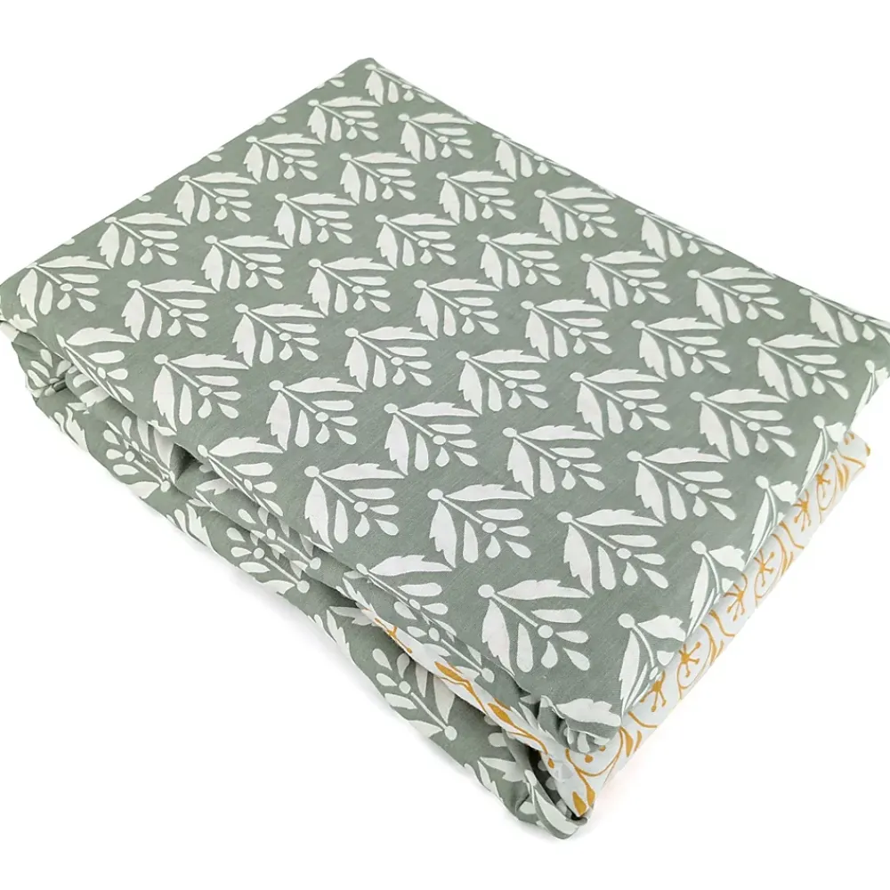 Linnea Parure de lit 260x240 cm Satin de coton ORIENT Vert 3 pièces* Parure De Lit