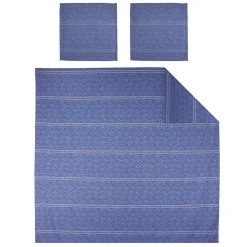 Parure de lit 260x240 cm Satin de coton VENDOME Bleu foncé>Linnea Best