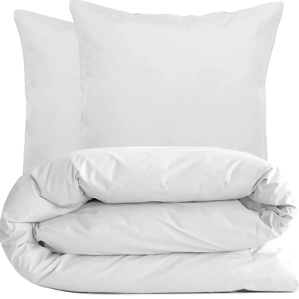 Linnea Parure de lit 260x240 cm set 65x65 cm percale MANOIR gris Perle* Parure De Lit