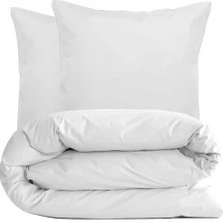 Parure de lit 240x220 cm set 65x65 cm percale MANOIR gris Perle>Linnea