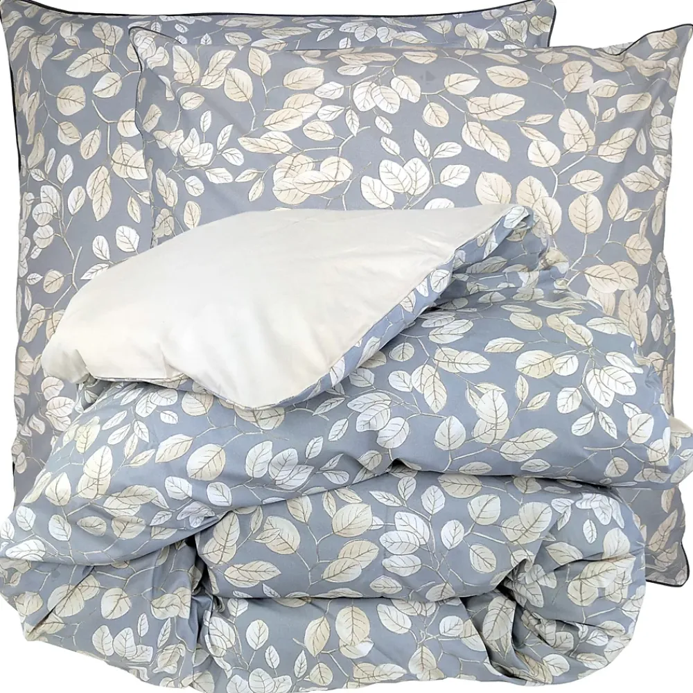 Linnea Parure de lit 300x240 cm taies 65x65 cm percale de coton LISON Gris 3 pièces* Parure De Lit