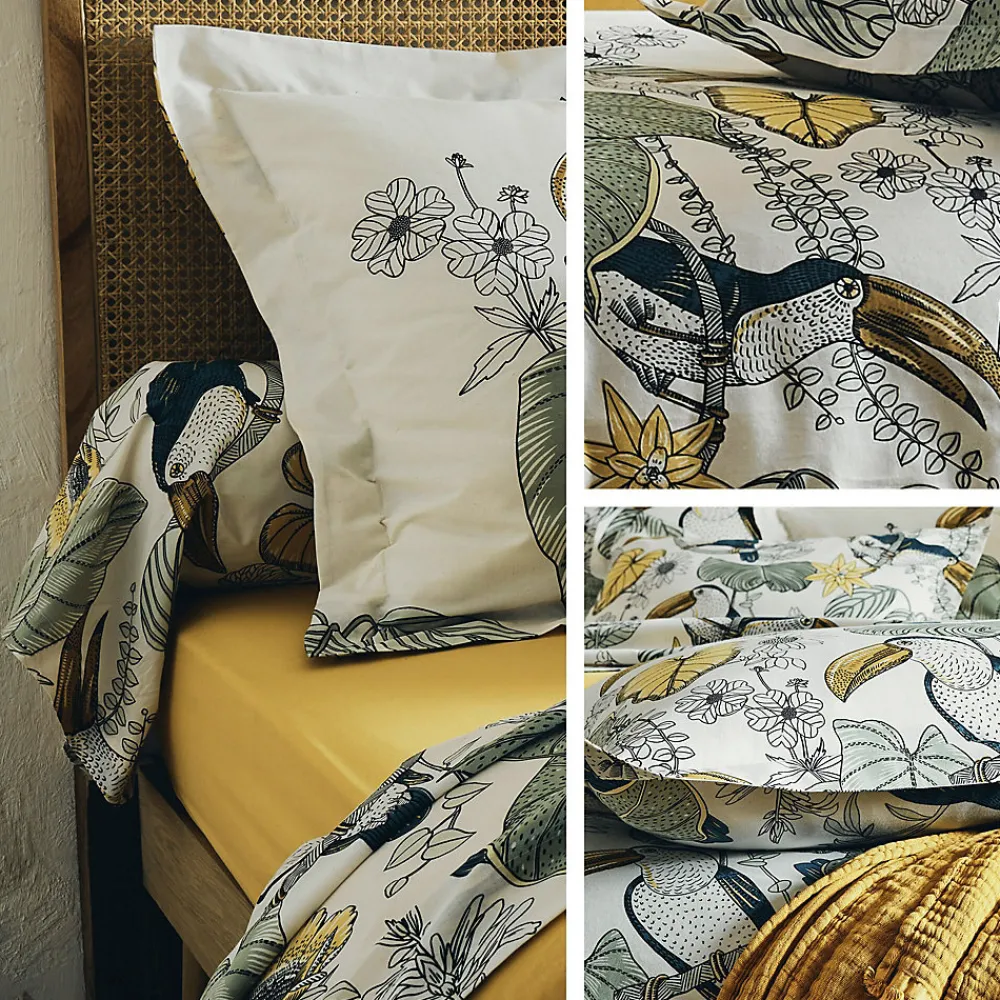 Parure de lit 260x240 cm 50x70 cm coton TOCO vert 3 pièces>Linnea New