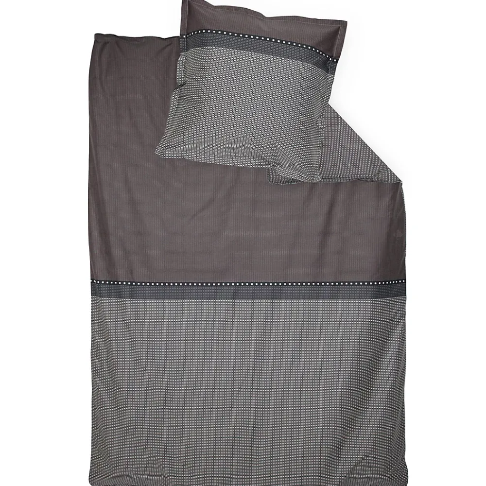 Linnea Parure de lit 140x200 cm 50x70 cm en satin de coton ENZO noir* Parure De Lit