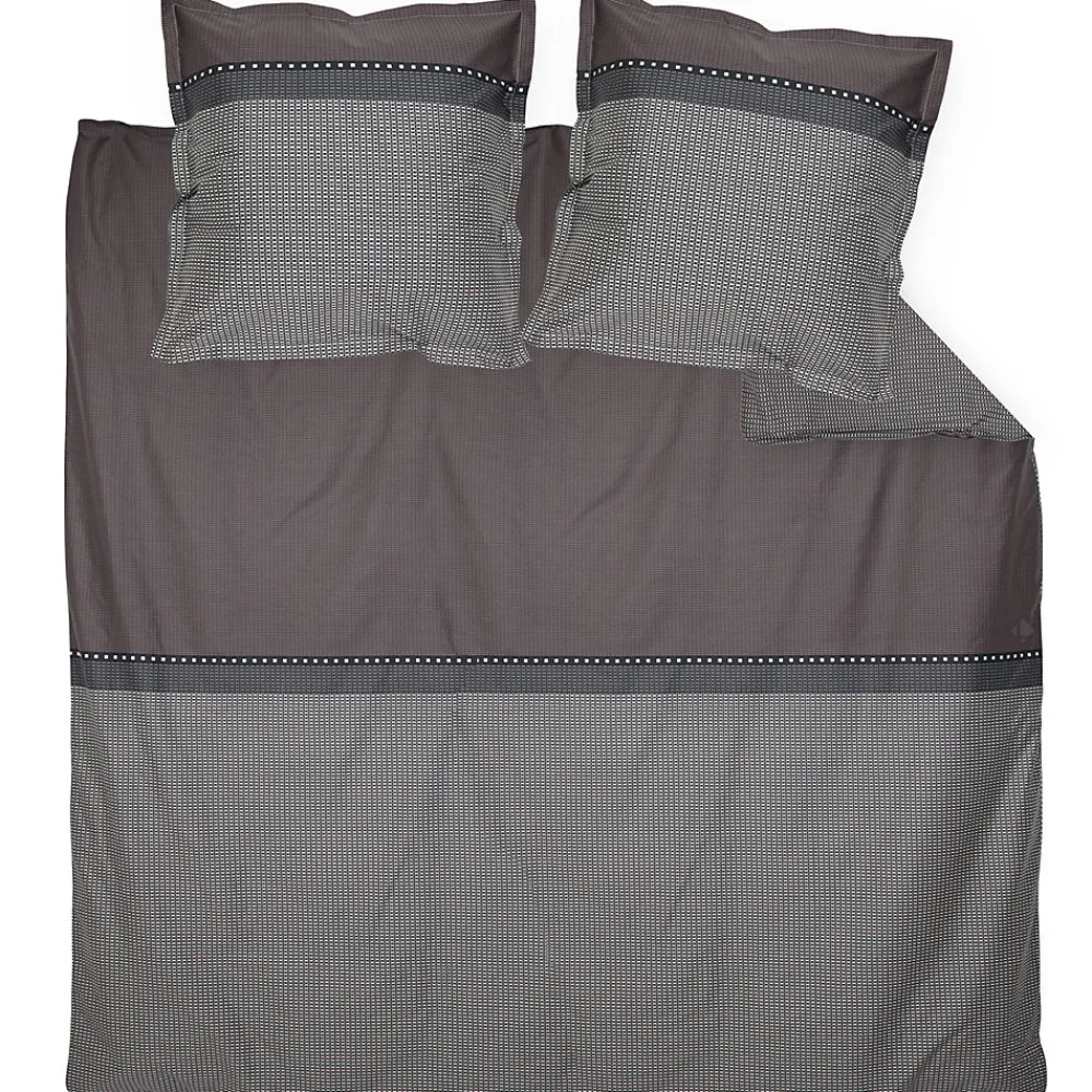 Parure de lit 240x220 cm 50x70 cm en satin de coton ENZO noir>Linnea Best