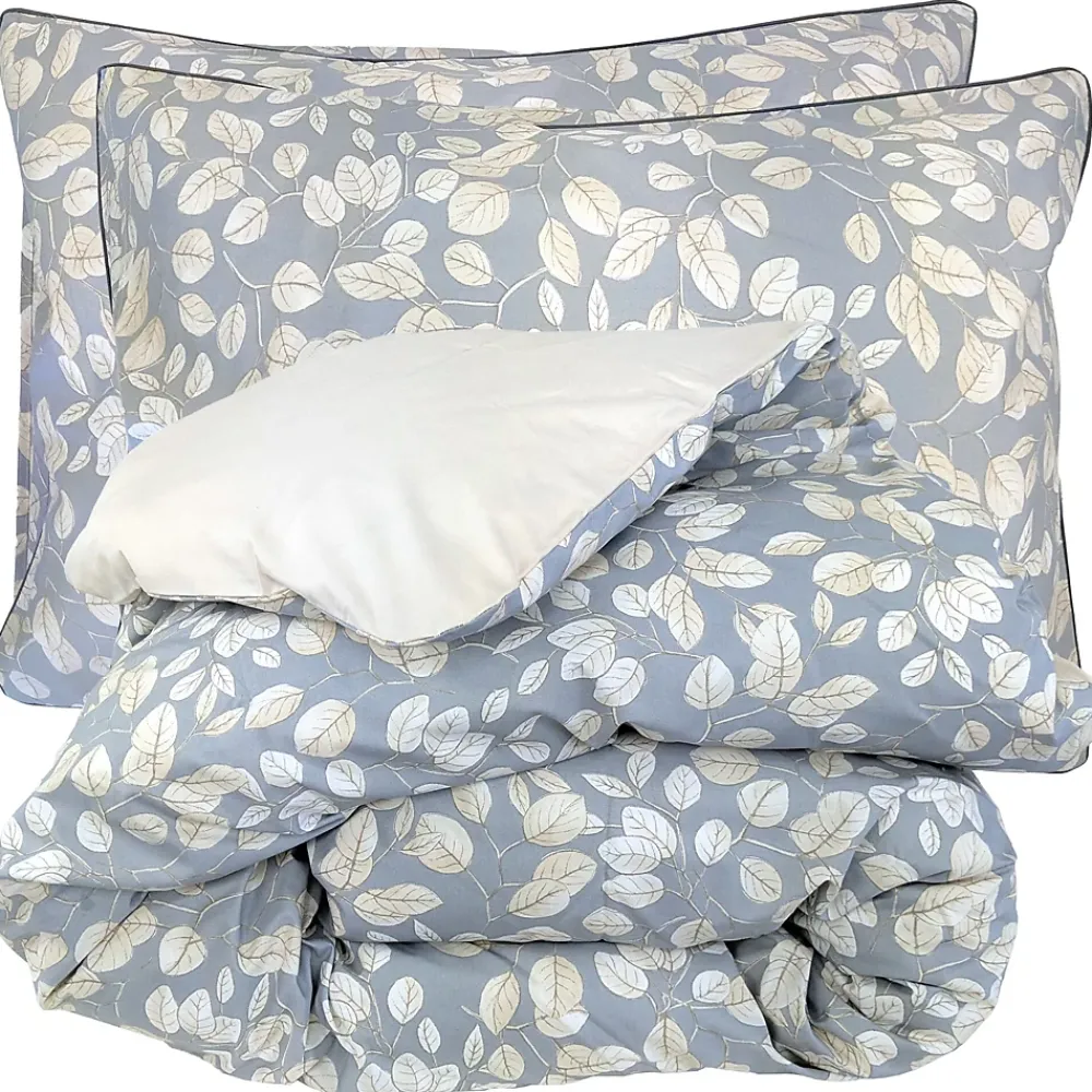 Linnea Parure de lit 280x240 cm 50x70 cm percale de coton LISON Gris 3 pièces* Parure De Lit
