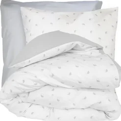 Linnea Parure de lit 280x240 cm 65x65 cm percale de coton ALEX gris Nuage 3 pièces* Parure De Lit