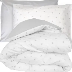 Linnea Parure de lit 260x240 cm 50x70 cm percale ALEX gris Nuage 3 pièces* Parure De Lit