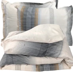 Parure de lit 260x240 cm 50x70 cm percale ESTEBAN beige 3 pièces>Linnea Sale