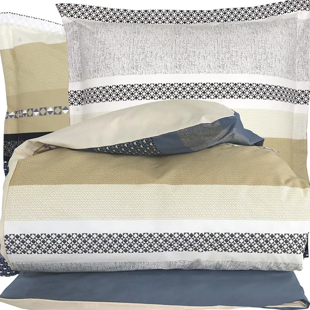 Linnea Parure de lit 240x220 cm 65x65 cm percale coton MARLOW acier* Parure De Lit
