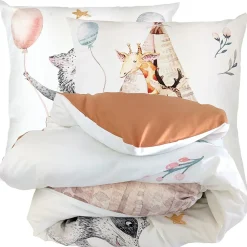 Linnea Parure de lit 200x200 cm 65x65 cm percale de coton TIPI blanc 3 pièces* Parure De Lit