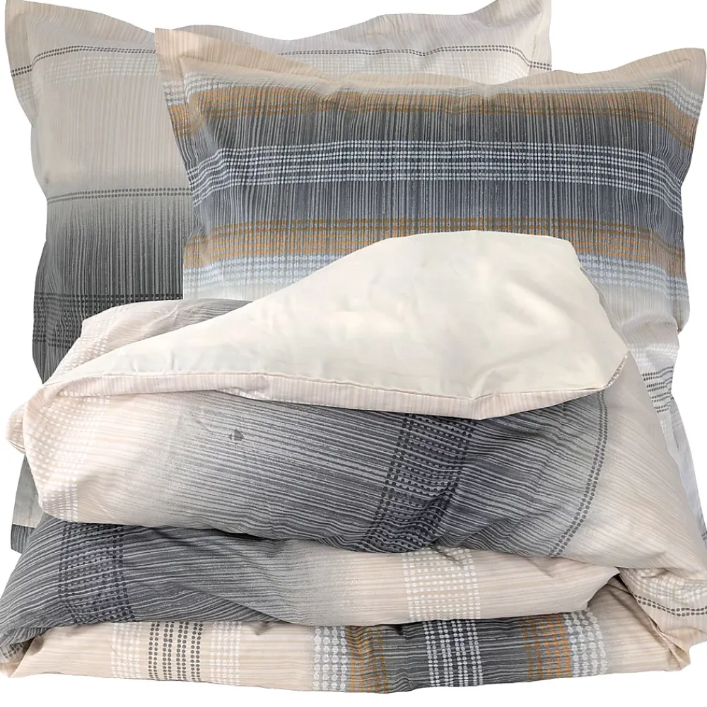 Linnea Parure de lit 200x200 cm 65x65 cm percale ESTEBAN beige 3 pièces* Parure De Lit