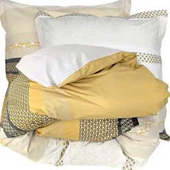 Parure de lit 140x200 cm 65x65 cm percale coton MARLOW Miel 2 pièces>Linnea Sale