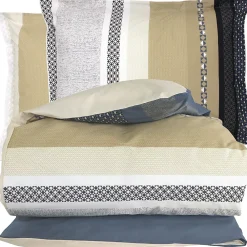 Linnea Parure de lit 140x200 cm 50x70 cm percale coton MARLOW acier* Parure De Lit